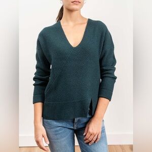 Brochu Walker small Aerin wool cashmere blend Off Shoulder ribbed Sweater